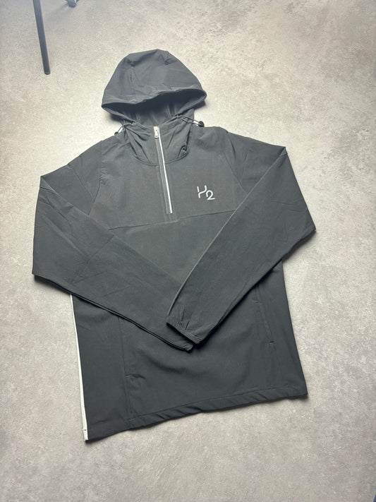 Black hybrid half zip